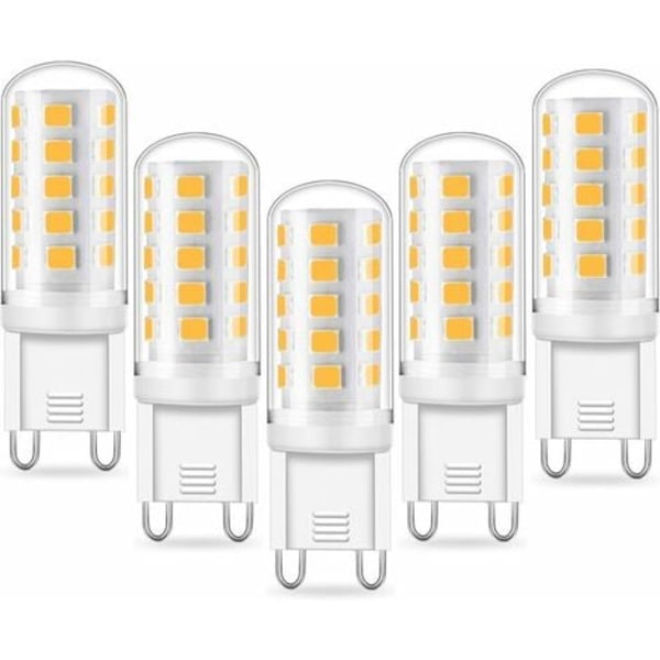 G9 LED-lampa - 5W motsvarande 3,2W -3,4W G9 halogen, 420LM, minilampa, kallvit 6000K, flimmerfri, AC100-265V, ICKE-dimmbar, 5-pack