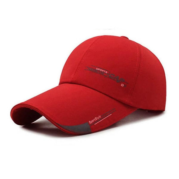 Unisex Solhatt, Keps, Retro Enfärgad Justerbar Hatt (Bokstavsetikett + Röd)