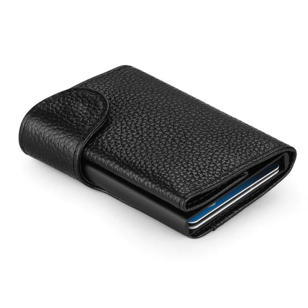 Bitmore RFID-blokerende tegnebog i 100% ægte læder Sort one size