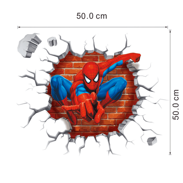 TG Spiderman v?ggdekor klisterm?rke f?r ton?ringar, dekorativt lim i