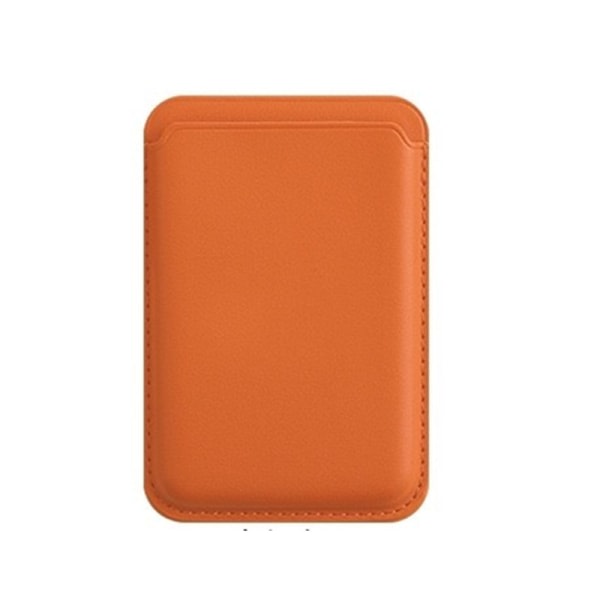 TG Apple Läderkorthållare kanssa MagSafe iPhonelle - oranssi