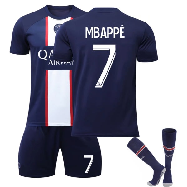 Mbappe Kids Football Kits Fotbollströja Træningsdrækt 22/23 Hem nye godbidder Opdatering af sæsonen S