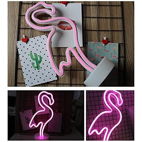 TG LED Flamingo Light Sign, Neon Night Light, USB/ batteridriven N