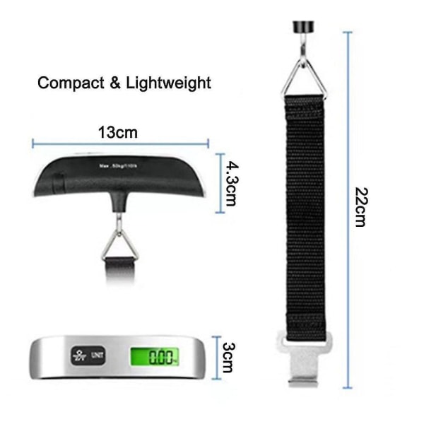 Bagasjevekt Digital Håndvekt Hengevekt Nøyaktig Vekt Max 50 kg