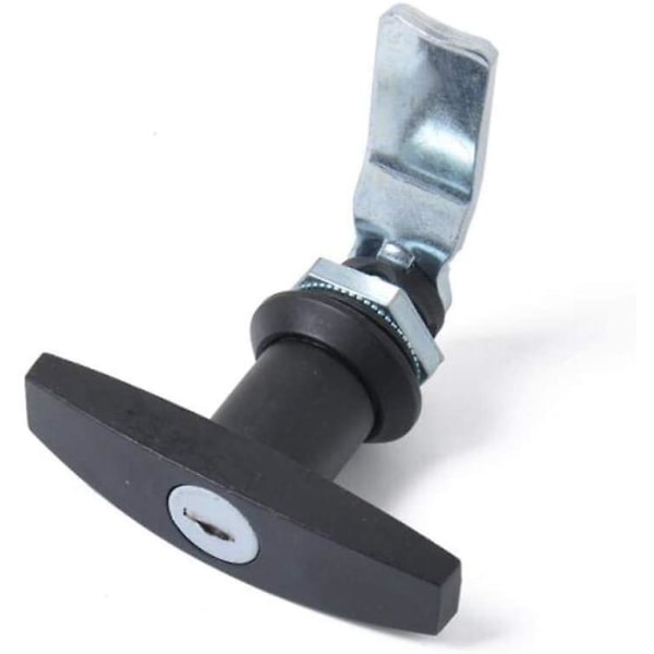T-handtagslås med nyckel, släpdörrsspärr i aluminiumlegering universal t-handtagslås