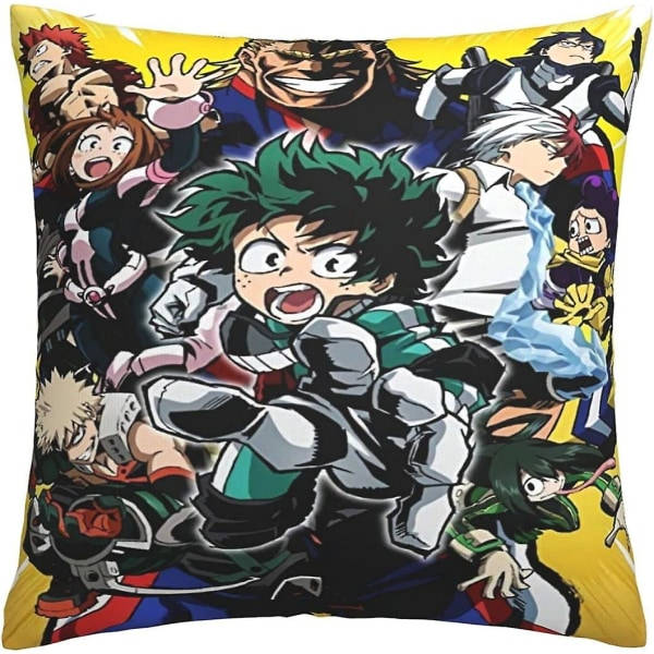 Myke putetrekk Putesett, My Hero Academia Dekorativt Stort Kvadratisk Vaskbart Putetrekk for Stue, Sofa, Soverom, Hjemmebil