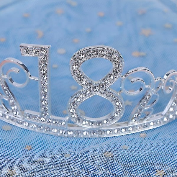 TG 18 år gammel fødselsdag Crown Crystal hårband Girl Tiara Princess Head Accessoar