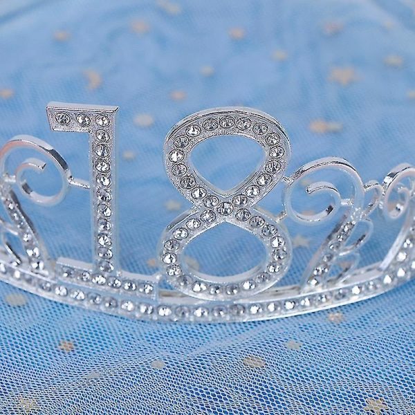 TG 18-vuotias syntymäpäivä Crown Crystal hiusnauha Tyttö Tiara Prinsessa Pääasuste