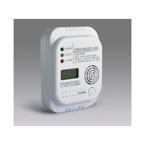 Kolmonoxiddetektor, batteridriven, gasdetektor med display och temperaturindikator