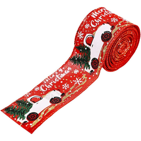 Jullastbil Burlap Band Vintage Trådbunden God Jul Hantverk Band Jul DIY-kransar Inslagning Hantverk Dekoration