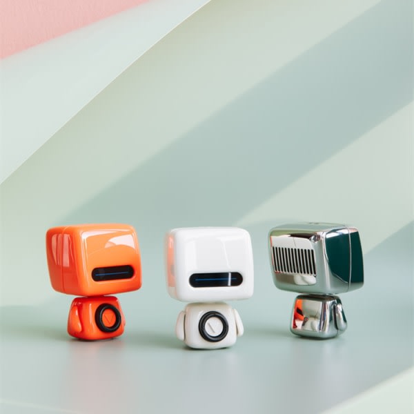 Mini Cute bærbar robot Bluetooth-højtalare (grå)