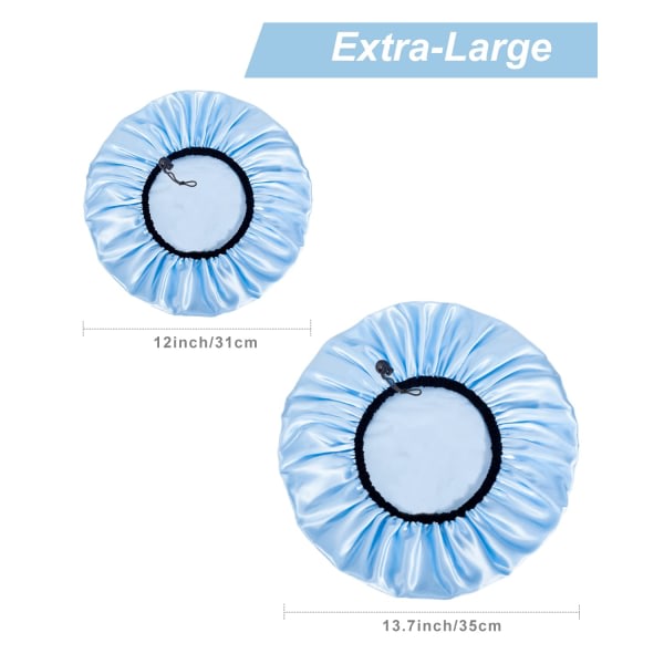 TG Cap, justerbar återanvändbar, ekstra stor, vanntät cap i to lager, vanntät utsida, for alla hårlängder, 3 farger