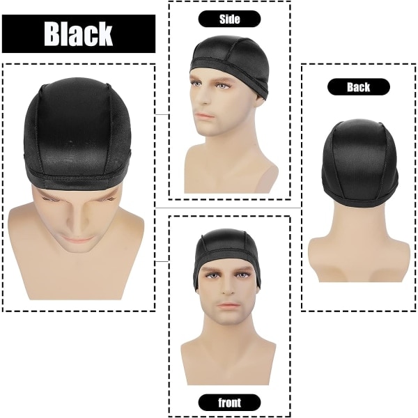 TG 3 ST Silkeslena Våghuvudbonader för Män, Kompressionsmössor över Durags