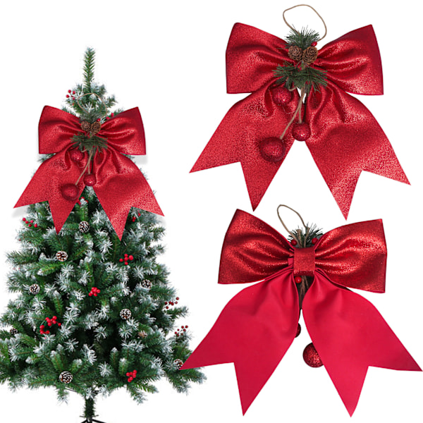 Populär ny stor julrosett julgransdekoration rosett tallkotte julrosett hänge 3PCS