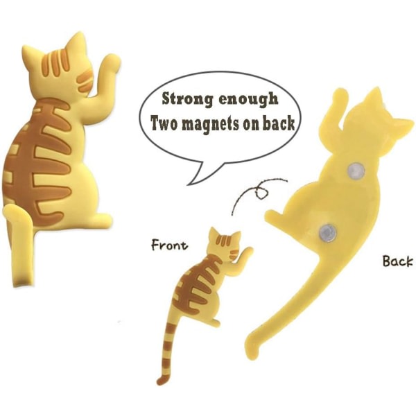7-delad 3D-kylpymagneetti katt Kylskåpmagnet för hemskoleklassare
