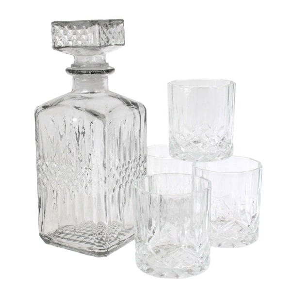 TG Whiskykaraff med 4 Whiskyglas Transparent