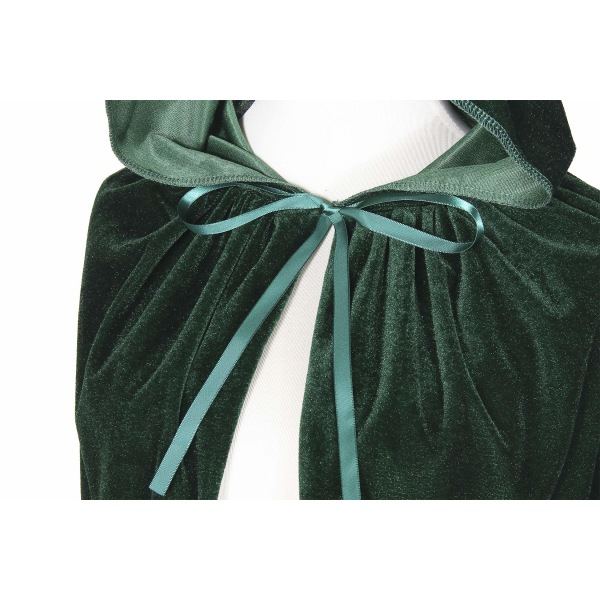 Fløjlskappe med hætte til børn Halloween jul Fancy Cape til børn (sort)