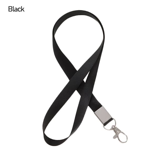 1. Halskæde Lanyard ID-kort Holder SORT - Høj kvalitet h Sort
