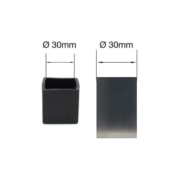 Fyrkantiga gummiskydd - 30 mm - För stolar, bord, möbelben