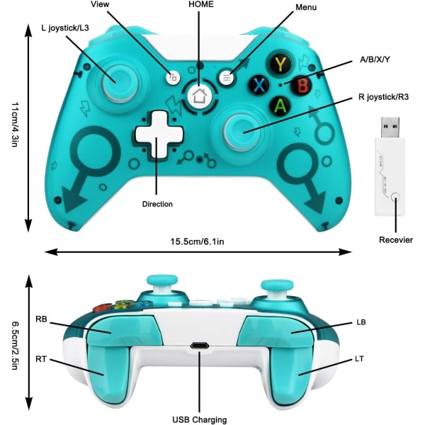 TG Trådløs Gamepad til Xbox One, Ingen Headset-stik, 2,4GHZ Game Co