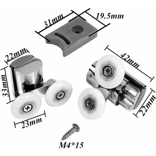 Suihkuovipyörät, ylä- ja alapyörät 23 mm