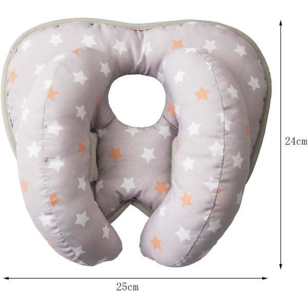 2 i 1 baby hovedkudde med banan nackkudde for 3 måneder til 1 år Baby resekudde for barnvagn eller seng, orange pentagram