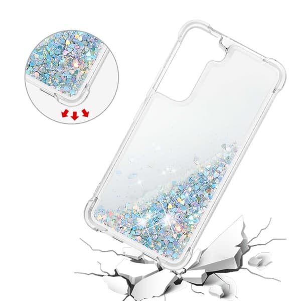 Glitter Bling TPU Cover Samsung Galaxy S22 Sølv_max