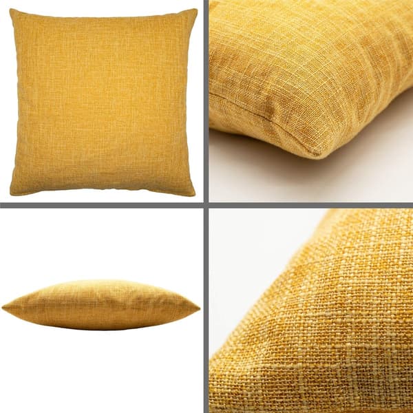 2 stk. - 45x45cm - Pudebetræk - sofapudebetræk - uden fyld - til bil, stue, soveværelse, kontor - gul