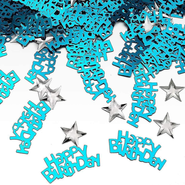 Galaxy Konfetti födelsedag, konfetti silver stjärnor glitter blå silver bord 30g för födelsedag dekorationer
