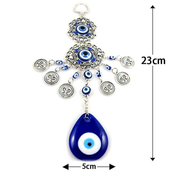 Turkiskt Blått Öga Amulet Väggskydd Hängande Dekoration Lycklig Hängande Vindspel Prydnad Trädgård Hemdekorationer