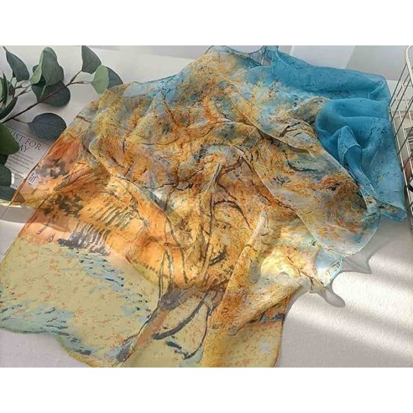 Halsdukar för kvinnor Lätt chiffongscarf Modescarfs Sheer Print Sjal Holiday Scarf