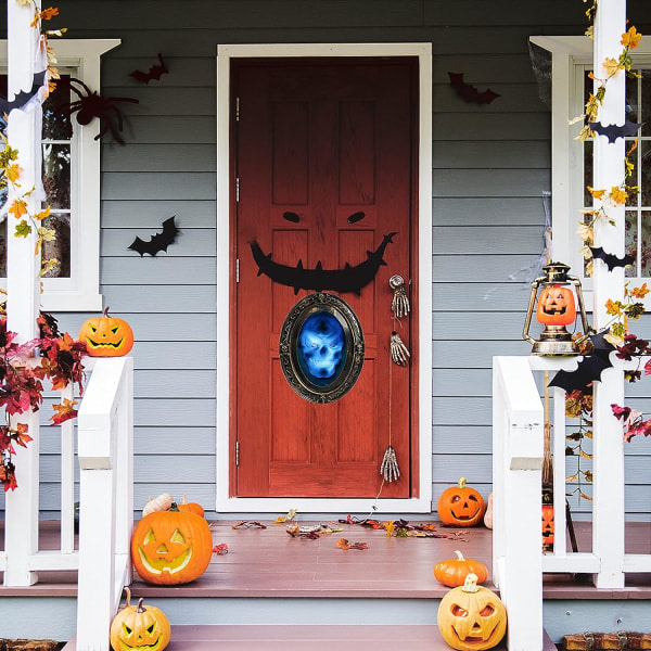 Halloween-dekoration, magisk Halloween-spegel med rörelse och ljud