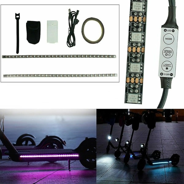 1M RGB LED Strip Light Bar Lampa kompatibel med Xiaomi M365 / M365 Pro elektrisk scooter