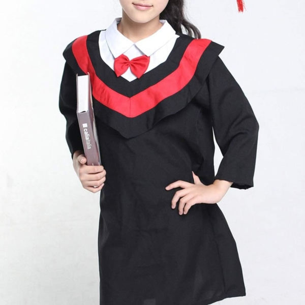 Lasten valmistujaismekko Päiväkoti Kindergarten Graduation Dress Punainen huppu