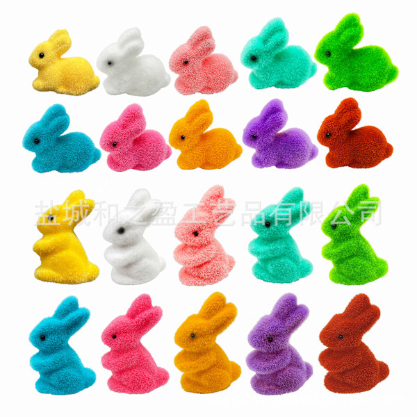 Pääsiäispupu vaahtomuovista värillinen pupu parvi turkis pupu seisova pupu makaava pupu pääsiäisjuhlien koristeet Teal Bunny