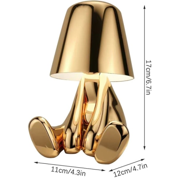Little Golden Man Led Bordslampor Touch Control Dimbar Lamp Bar Nattljus