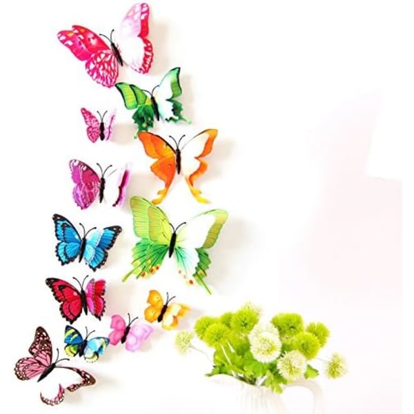 3D Fjärilar Väggdekor Väggdekal Gör det själv Fjärilsklistermärken Ta bort