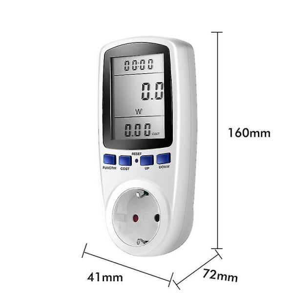 Galaxy 220v Ac Eu Digital LCD Power Wattmätare Uttag Watt Kwh Energimätare