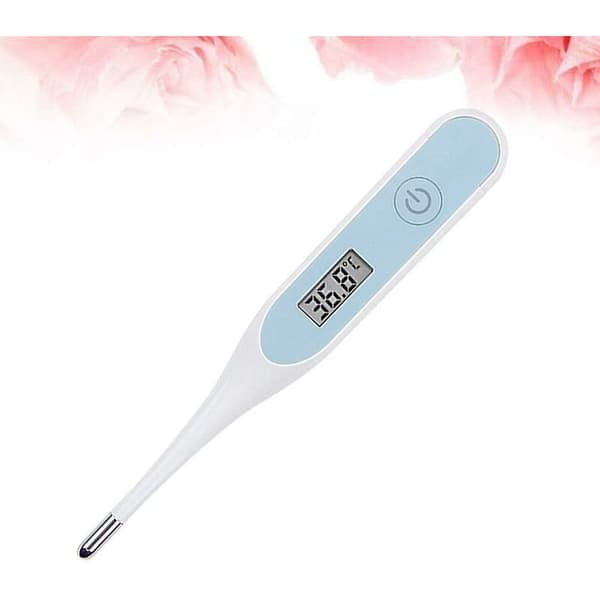 PC Digital Basaltermometer Elektronisk Termometer Rask Avlesning 20 Sekunder Hurtigtest Termometer for Baby Voksen (Blå)