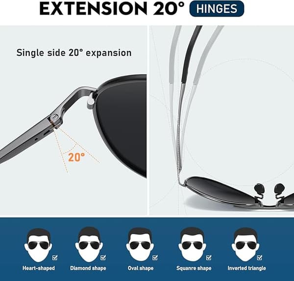 Polariserte Aviator Solbriller for Kvinner, Anti-Blendings-yux