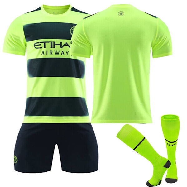Nytt Fotbollsset för Pojkar Barn Kortärmad Tröja Strumpor Manchester City 3:e Kit Blank manchester city 3rd kit blank 26/(10-11 years)
