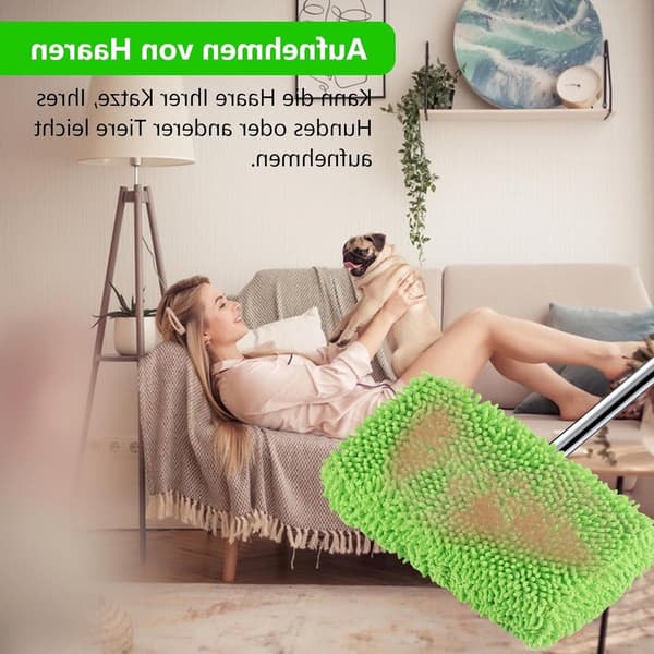 Genanvendelige chenille mikrofiber moppepuder sæt med 3, bløde absorberende ridsefri gulvrengøringsklude til Swiffer, fliser, laminat, grøn
