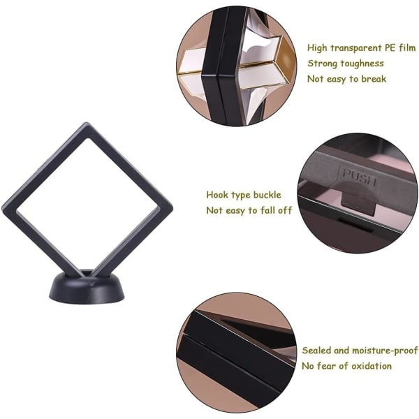 5 dele (sort) flydende udstillingsmontre, 3D-gennemsigtige displaystativer