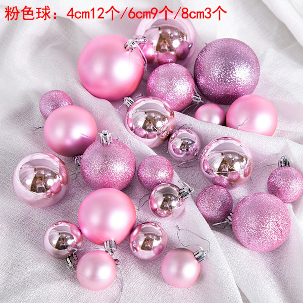 Joulusimulaatio rottinki koristeet mäntyneulot salattu joulukuusi garland rottinki rengas riipus joulu kohtausta asettelu Pink Christmas ball/24pcs