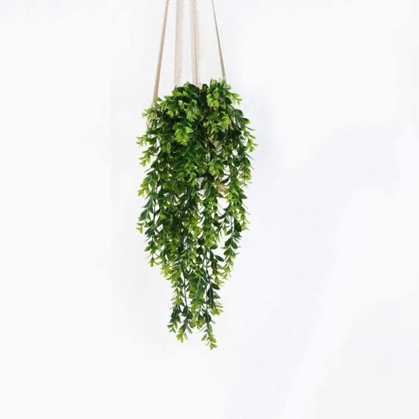 2 stk. kunstige planter falske hængende planter Faux løvgrønt plante