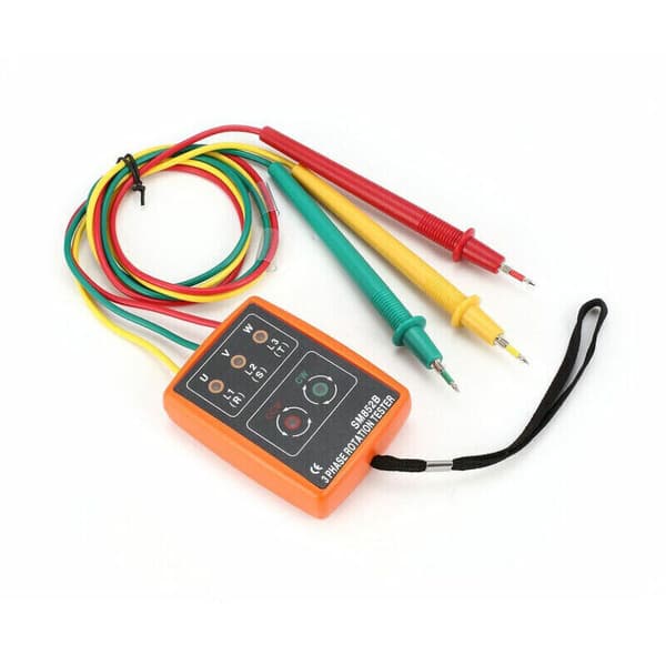 SM852B 3-Phase Rotation Tester Digital Phase Indicator Detector LED Buzzer Phase Sequence Meter_yux