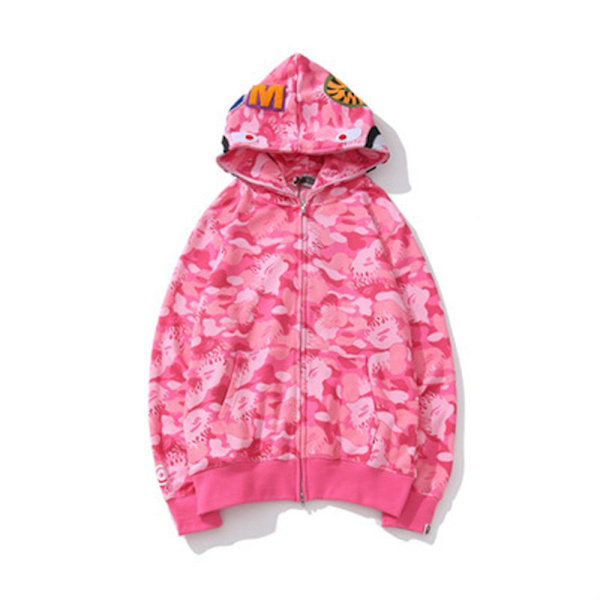 Shark Ape Bape Hættetrøje Camouflage Print Polyester Sweatshirt Afslappet Løs Lynlås Hættetrøje Jakke Til Mænd Kvinder Raoliang style 12 style 12 style 12 XS