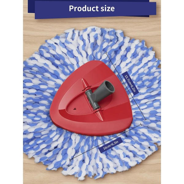 Spin Mop -pään Vaihtopohja Roterande Triangel Mopp Pääsuoja Muovi Kotelo Yhteensopiva Vileda EasyWring -lisävarusteiden kanssa, 3 kpl pakkaus, 1 kpl