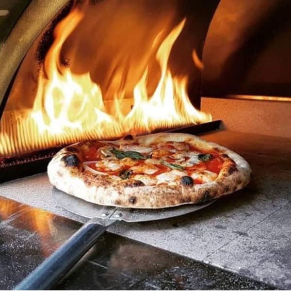 Perforert pizzavender 18 cm rustfritt stål med 80 cm langt håndtak, varmebestandig rund pizzaspade for pizzaovner, sølv