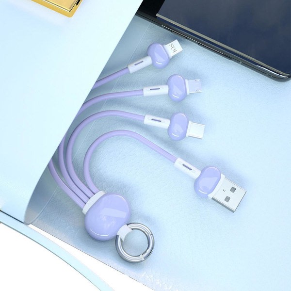 3 og 1 multi-USB-lader Laddningskabel for USB type C Android liten